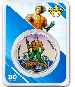 AQUAMAN DC COMICS 2023 1 OZ PUTE SILVER COIN WITH TEP - SAMOA--NOW AVAILABLE! - Picture 1 of 2