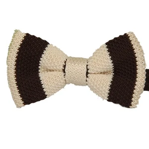 Fashion Men Striped Patttern Bowtie Knit Knitted Pre Tied Bow Tie Woven ZZBW242  - Picture 1 of 1