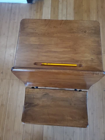 E.W.A. Rowles Co. Antique School Desk Refinished! Local Pick-up Only Cover