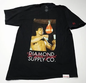 Muhamed Ali x Diamond Supply Co. schwarzes T-Shirt Herren Large Grafik Tee Champ - Bild 1 von 8