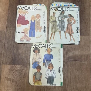 McCalls Sewing Patterns Cut Vintage Ephemera Junk Journal Lot of 3 - Picture 1 of 4