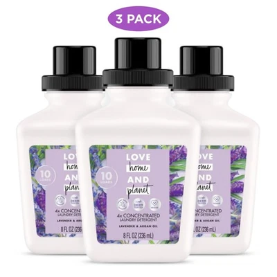 3 Pack Love Home And Planet, 4x Concentrated Laundry Detergent, Lavender & Argan - Image 1 of 3