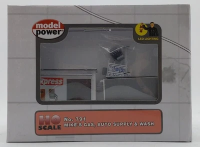 Model Power 791 HO Mike's Gas Auto Supply & Wash w/ LED Lighting EX/Box - Image 1 of 4