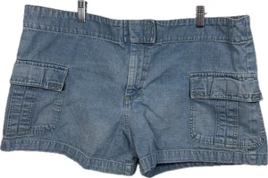 VTG Old Navy Cargo Jean Shorts Y2K 2002 Low Rise Pockets Women’s Sz 20 - Picture 1 of 6