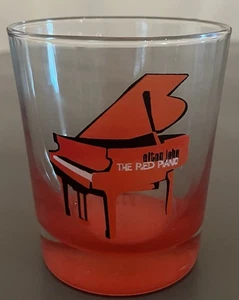 Elton John The Red Piano Rare Double Old Fashioned Glass 4” Caesar’s Palace - Picture 1 of 6
