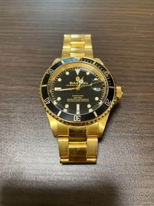 A BATHING APE BAPEX Type 1 Black Dial Gold Men's Watch Working From Japan Rare - Picture 1 of 5
