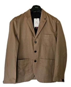 PAUL SMITH Jacket Blazer Unstructured Mens M Linen Blend Camel Rrp £475 - Picture 1 of 16