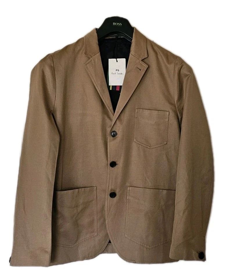 Chaqueta Blazer PAUL SMITH Sin Estructura Para Hombres M Mezcla de Lino Camel PVP £475 Foto 1 de 4