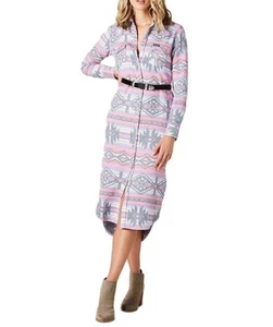 Wrangler Women's Retro Americana Duster Dress Pockets Button Logo Multicolor New - Picture 1 of 4