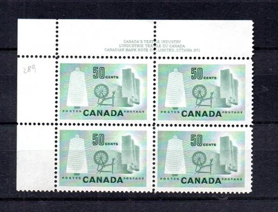 Canadá 1953 antiguo sello definitivo de la industria (Michel 289) en bloque de cuatro bonito MNH Foto 1 de 2