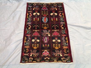 3'0" x 4'6" Afghan Baluchi Rug Hand-Knotted Wool Vintage Tribal Geometric Carpet - Picture 1 of 10
