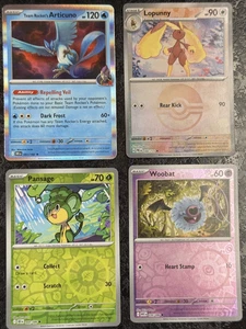 CARTE POKÉMON ARTICUNO-LOPUNNY-PANSAGE-WOOBAT (SET DI 4) - Foto 1 di 4