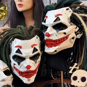 Cyberpunk Joker Full Face Mask Cosplay Resin Cool Helmet Halloween Prop Gift 1PC - Picture 1 of 8