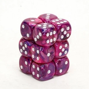 Violet-White Festive d6 - Picture 1 of 1