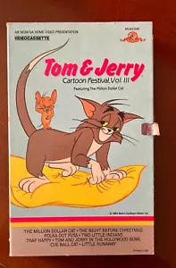 TOM & JERRY CARTOON FESTIVAL VOLUME III VHS MGM BIG BOX NOT A RENTAL RARE - Picture 1 of 8