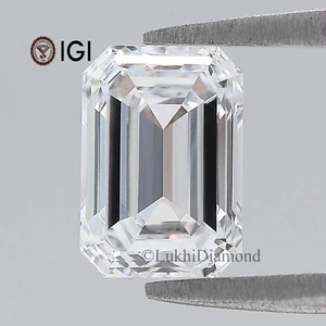2.01 CT IGI Certified Emerald Cut Diamond White-D Color VVS2 Clarity Lab Diamond - Picture 1 of 10