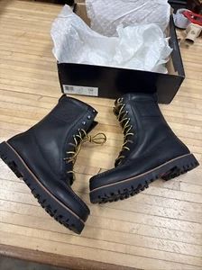 Polo Ralph Lauren Wexham Black Burnished Leather Hiking Boots Size 10.5 D - Picture 1 of 8