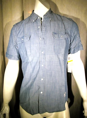 Calvin Kein men's chambray short sleeve size medium slim - Image 1 of 4