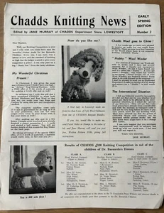 PATRONES de tejer lana vintage CHADDS WOOL KNITTING NEWS LOWTOFT SUFFOLK - Imagen 1 de 3