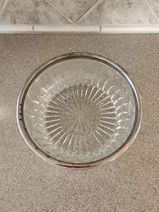 Vintage 9" Kristallschale mit Silber Tellerrand von Leonard Italien - Bild 1 von 4