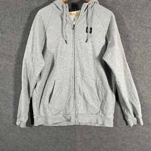 Under Armour Jacket Mens XL Grey Bomber HeatGear Hooded Full Zip Activewear - Picture 1 of 13