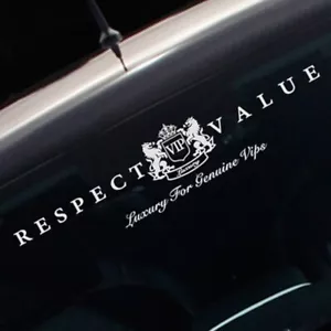 Respect Value VIP Reflective Vinyl Car Decal - Windshield Sticker for SUV, Truck - Picture 1 of 8