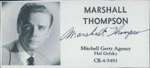 Marshall Thompson Actor Signed 2x4 Directory Cut JSA Authenticated - Picture 1 of 3