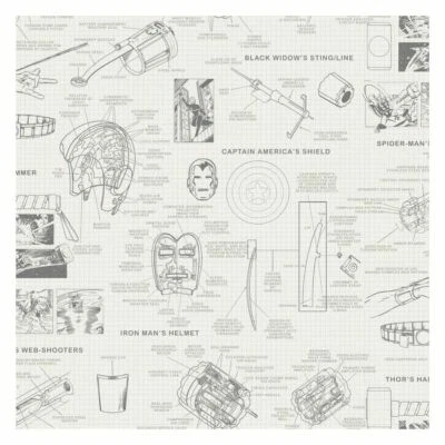 Revestimentos de parede York DI0937 esquemas de amêndoa Marvel’s Heroes não colados  - Imagem 1 de 4