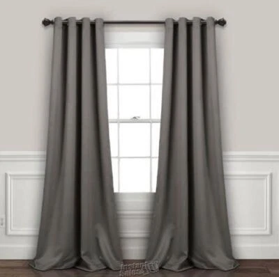 Lush Décor Insulated Blackout Curtains Dark Grey 52"W X 95"L - Image 1 of 2