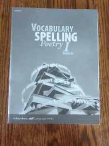 Abeka 7 Vocabulary Spelling Poetry I Quizzes  3rd Edition - Imagen 1 de 2