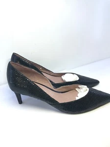 V/0111* Next Forever Comfort Womens Black Printed Pointed 2.5" Heels Size UK 6.5 - Picture 1 of 7