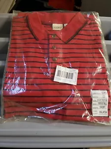 L L Bean Mens Pullover Red And Navy Large Tall Short Sleeve Shirt - Picture 1 of 2