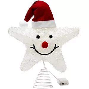 Christmas Tree Star Topper with LED Lights 10-inch Metal Golden Star Tree Topper - Picture 1 of 12