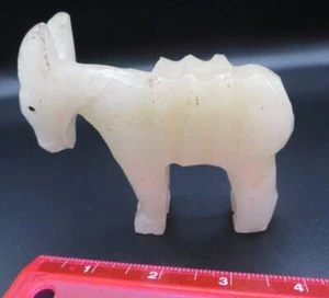 FIGURA Tallada ONYX 3.5" Mármol DONKEY Piedra Recuerdo Exhibición Burro Retro - Imagen 1 de 8