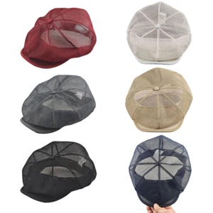 Octagonal Hat Mesh Beret Cap Man Newsboy Caps Breathable For Summer M/L/XL - Picture 1 of 18