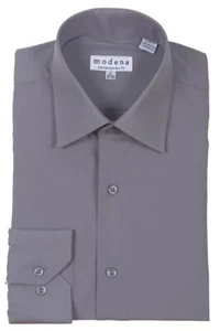 Modena Men’s Slim - Fit Long Sleeve Solid Dress Shirt - Colors - Picture 1 of 9