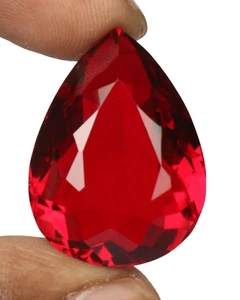 AAA+ Large Blood Red Topaz 45.80 Ct. Pear Cut Loose Gemstone Gift for Women - Picture 1 of 6