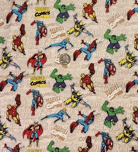72"X44"~100% Cotton~2011 Marvel Retro Comics~CAMELOT Cottons #13200109~2 yards - Picture 1 of 2