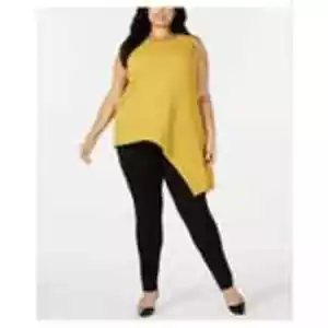 978 NEU 0X Alfani PLUS SIZE Gold asymmetrischer gerippter Pullover Oberteil - Bild 1 von 4