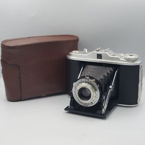 Vintage AGFA Isolette I Folding Bellowed Camera Agnar 85 lens W/Case (Untested)