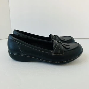 Clarks Ashland Bubble Slip-On Loafer Shoes Womens Sz 8 Black Loafers - Picture 1 of 7