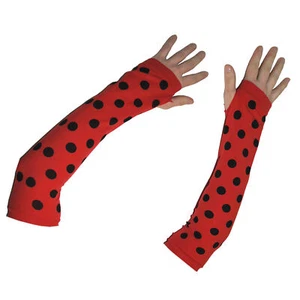 Funny Fashion Ladybug Fingerless Halloween Polyester Gloves, For Women, Red B... - Picture 1 of 1