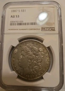 Dólar de plata Morgan S 1887 NGC AU 53 - Imagen 1 de 7