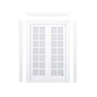 1Set 1:12 Dollhouse Mini White Door 28 Grid Double Door DIY Material Home De SUM