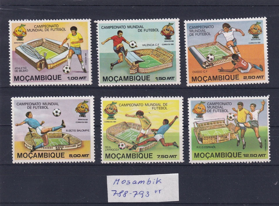 Sammlungsauflösung - Mosambik 1981 - Fußball-WM Spanien - Mi. 788 - 793 ** - Bild 1 von 1