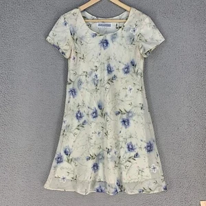Jessica Howard Dress Shift Georgette Ivory Delicate Floral Sheer Layered - Picture 1 of 14