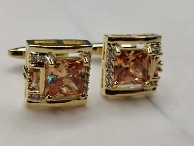 Gemelos de hombre chapados en oro concha de perlas vintage traje camisa gemelos Foto 1 de 4