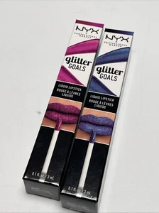 2x NYX Makeup Glitter Goals Liquid Lipstick GGLS06 & GGLS09 - LOOK - Picture 1 of 5
