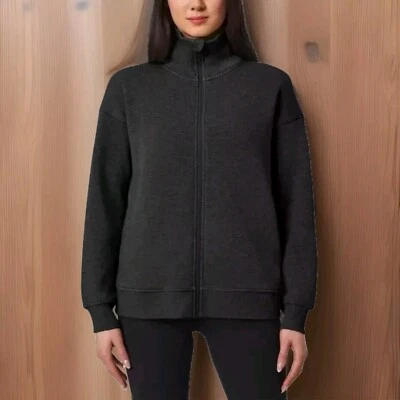MONDETTA Women's  Heathered  Full Zip Fleece, Heather Black,S - Image 1 of 3