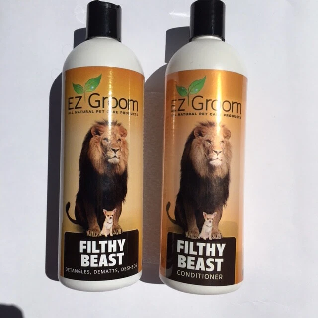 EZ-GROOM Filthy Beast EZ Groom-Shampoo/Conditioner TWIN PACK-Detangles,Demats-Natural - D